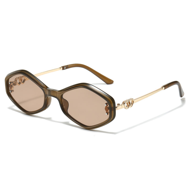 Geometric Frame Sunglasses with Rhinestone Accents Kalsten