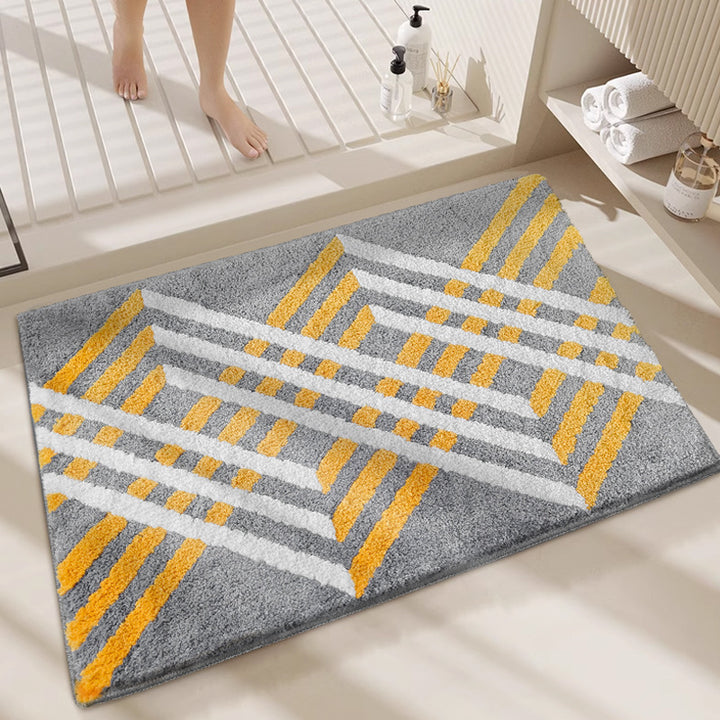 Geometric Plush Bath Mat