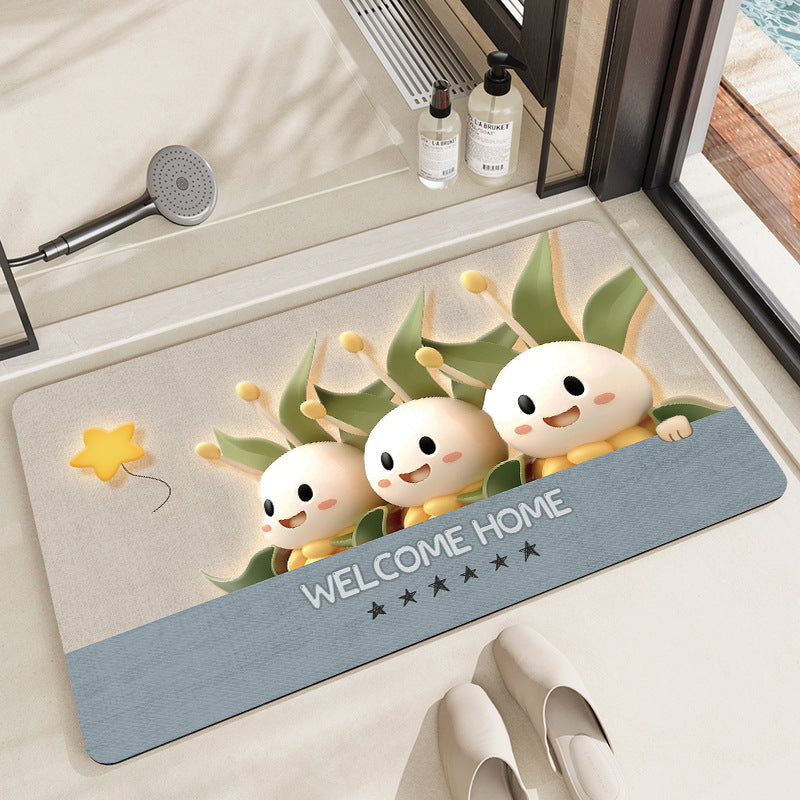 Whimsical Cabbage-Themed Welcome Mat Kalsten