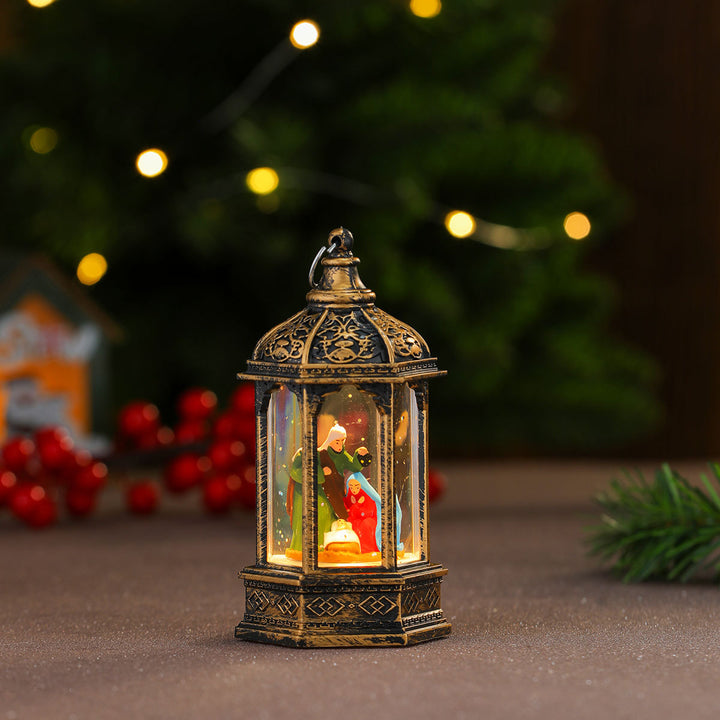 Decorative LED Lantern with Christmas Figurine Kalsten