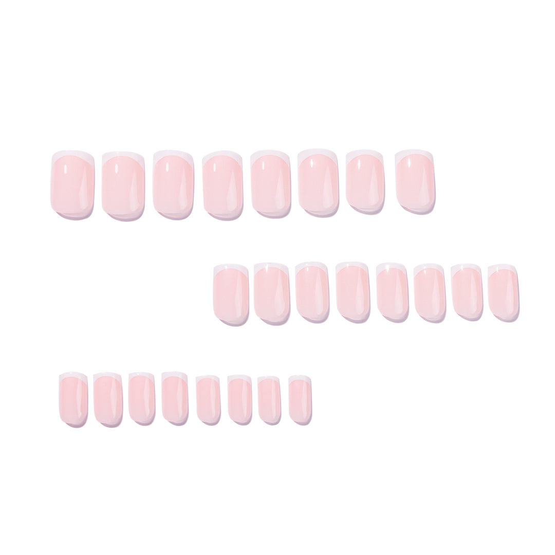 Elegant high-gloss nail art with French design Kalsten