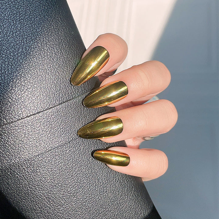 Elegant Metallic Stiletto Press-On Nails Kalsten