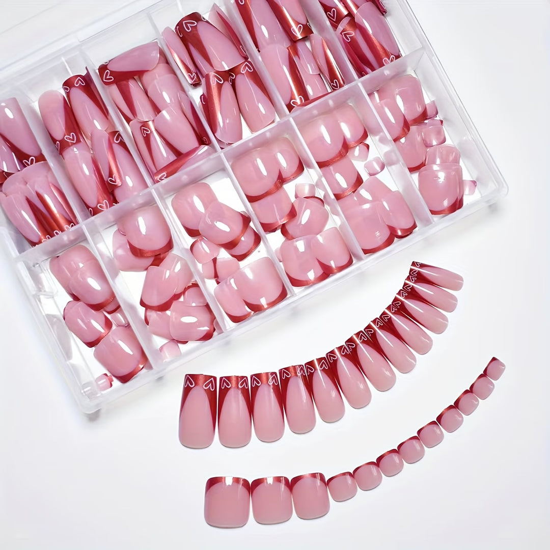 Heart-Design Press-On Nail Art Kalsten