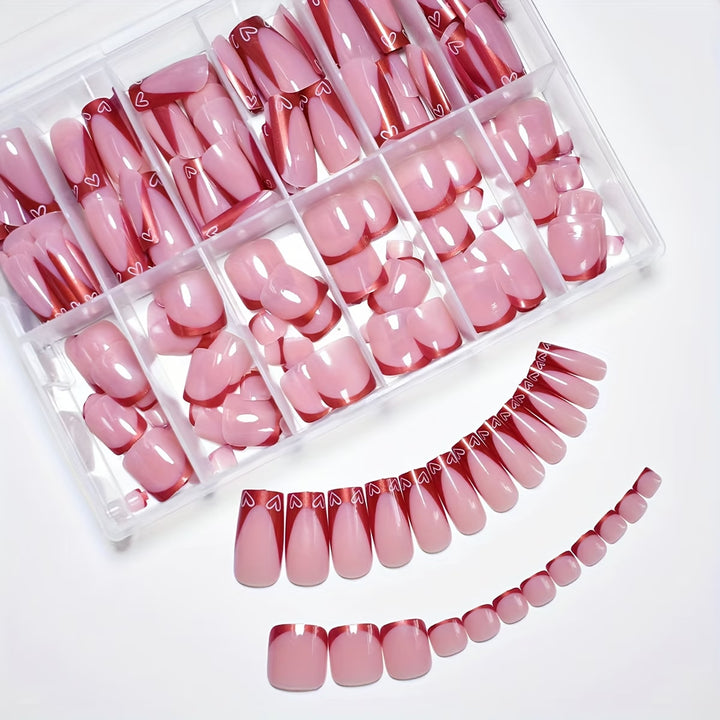 Heart-Design Press-On Nail Art Kalsten