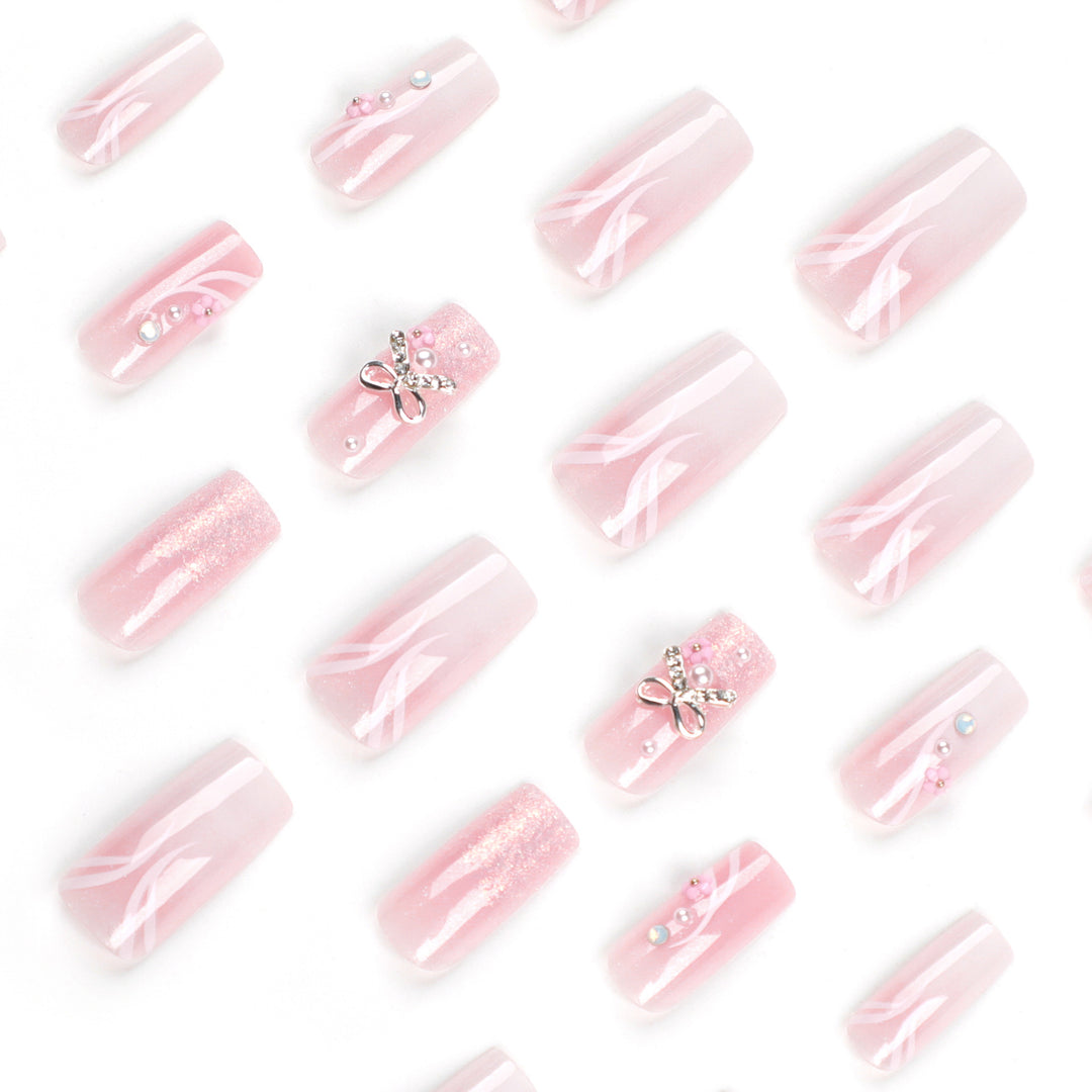 Artistic acrylic nails with elegant jewelry accents Kalsten