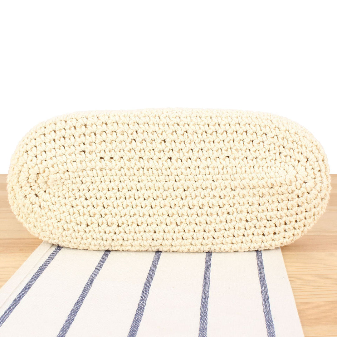Handbag made of hand-knotted natural material with leather accents Kalsten