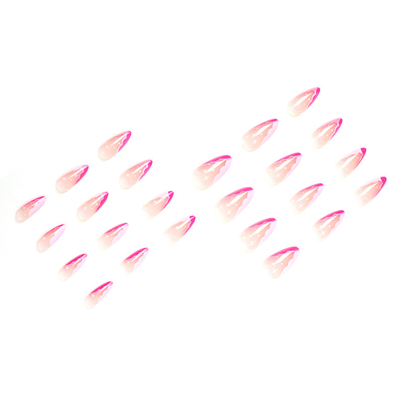 Artificial nail extensions with elegant glitter accent Kalsten
