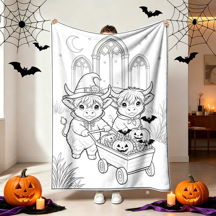 Cozy Halloween-Themed Throw Blanket