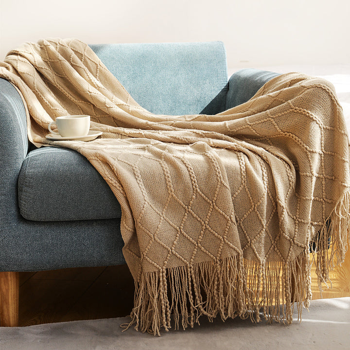 Luxurious Woven Textured Throw Blanket Kalsten