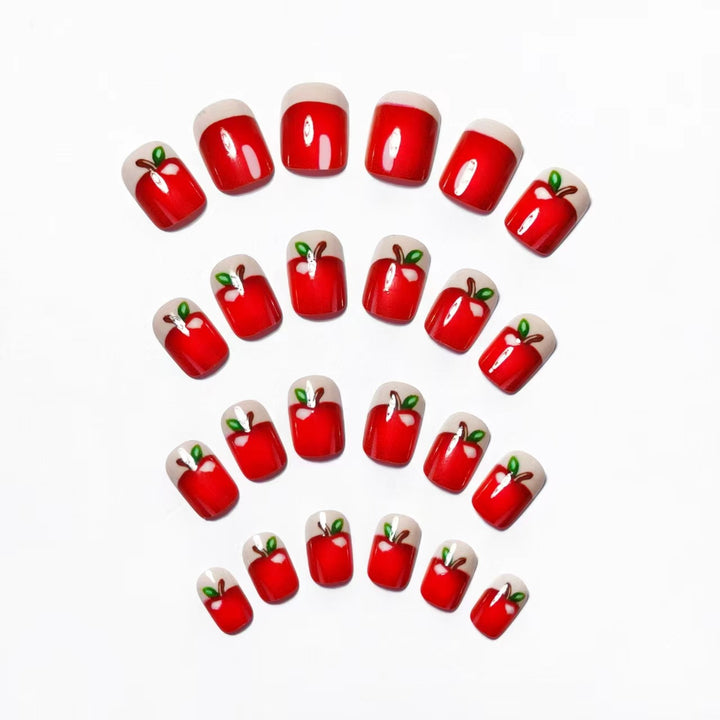 Artificial nails with playful apple motif Kalsten