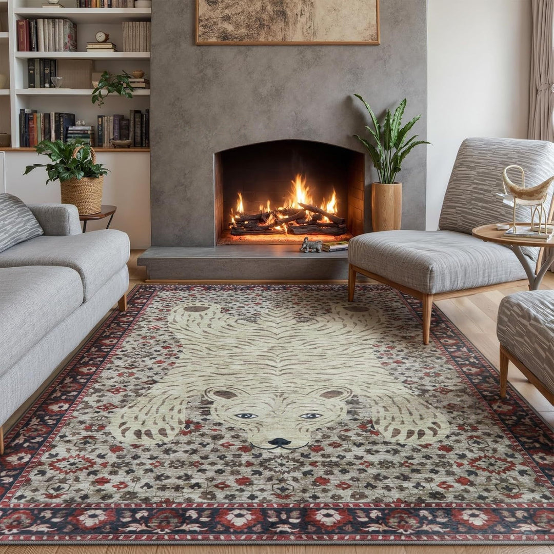 Artistic Tiger Print Area Rug Kalsten