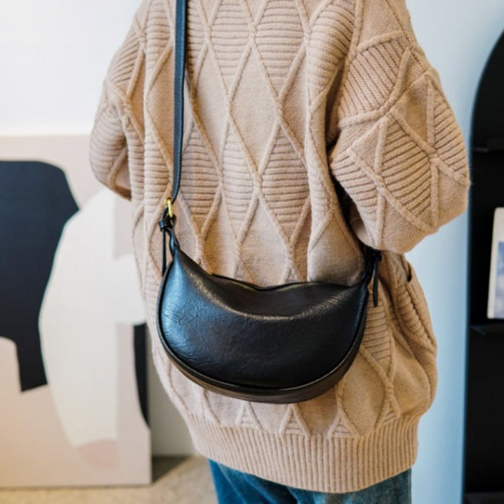 Sleek Crescent Shaped Crossbody Bag Kalsten
