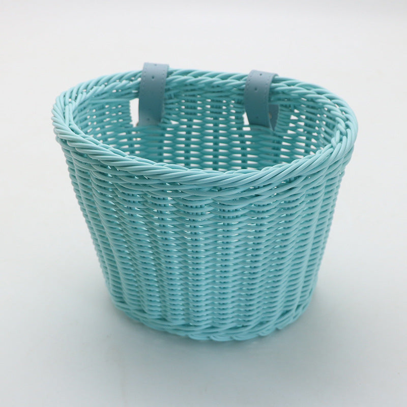 Decorative Woven Storage Basket with Leather Handles Kalsten