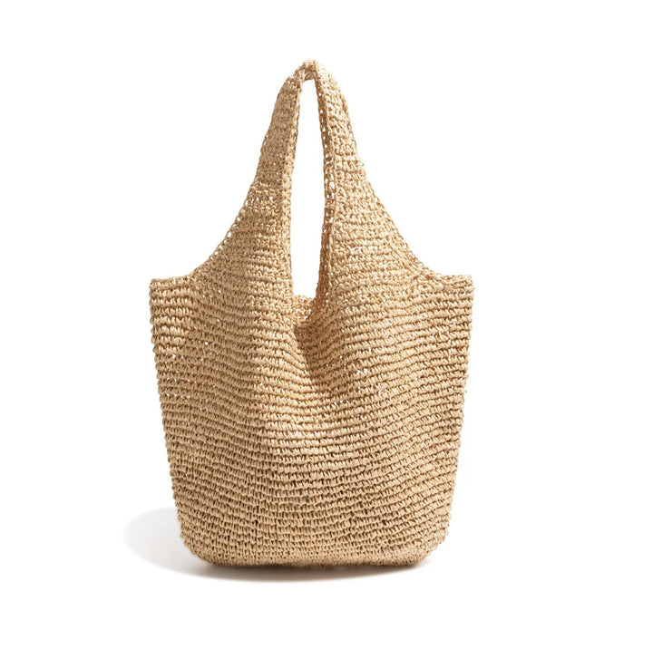 Handmade straw bag with practical interior Kalsten
