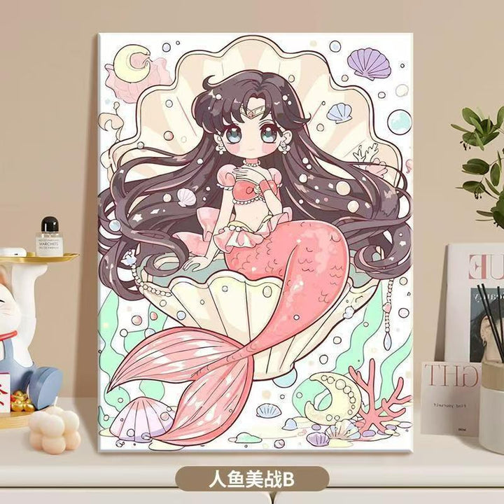 Anime-Inspired Mermaid Illustration Canvas Art Kalsten