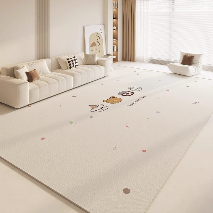 Cartoon-Themed Plush Area Rug for Living Room
