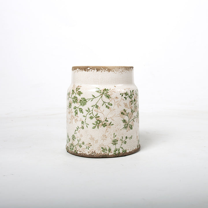 Decorative flower pot with floral decoration Kalsten