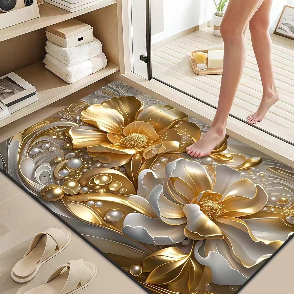 Elegant Lotus Flower Bath Mat Kalsten