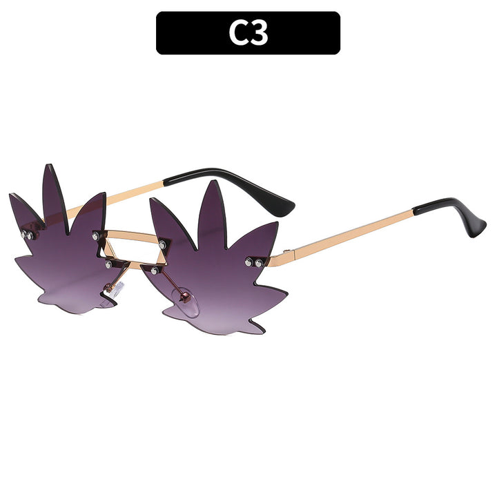 Artistic Leaf-Shaped Sunglasses
