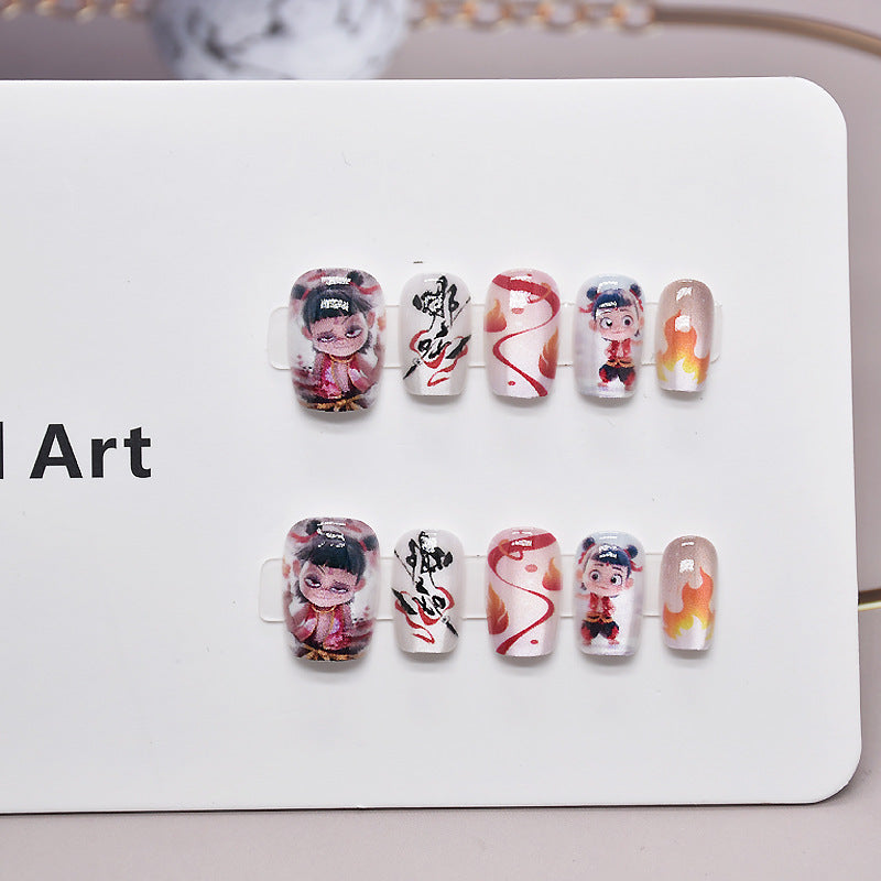Cartoon-Themed Press-On Nail Art Kalsten
