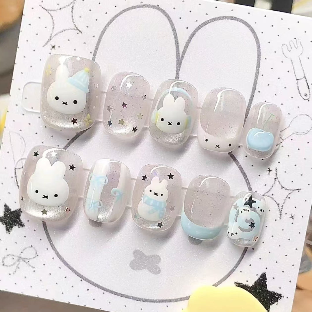 Whimsical Character Press-On Nail Art Set Kalsten