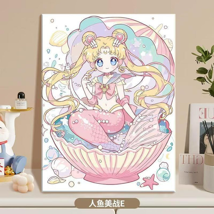 Anime-Inspired Mermaid Illustration Canvas Art Kalsten