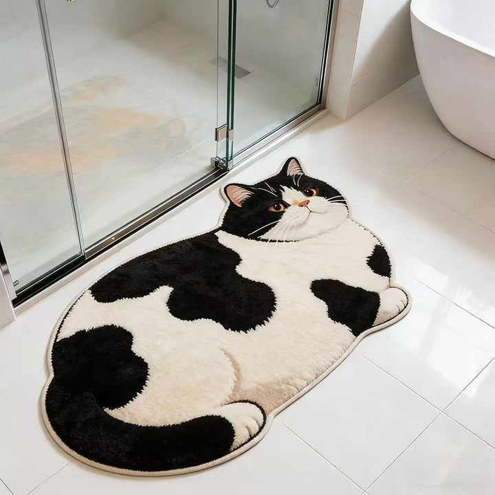 Plush Cat-Shaped Bath Mat
