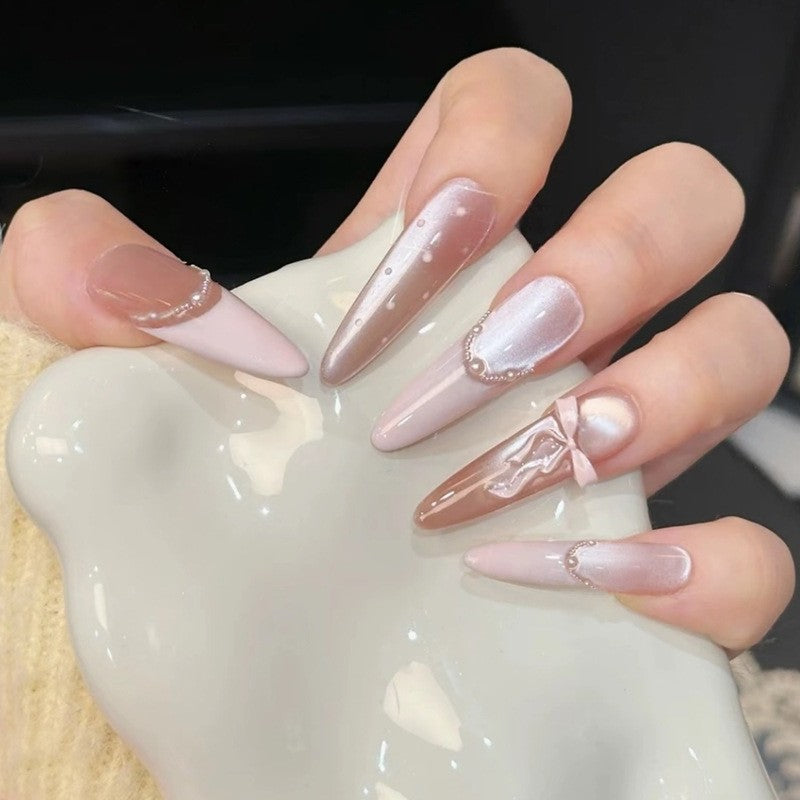 Artificial nail set with elegant tips and crystal accents Kalsten