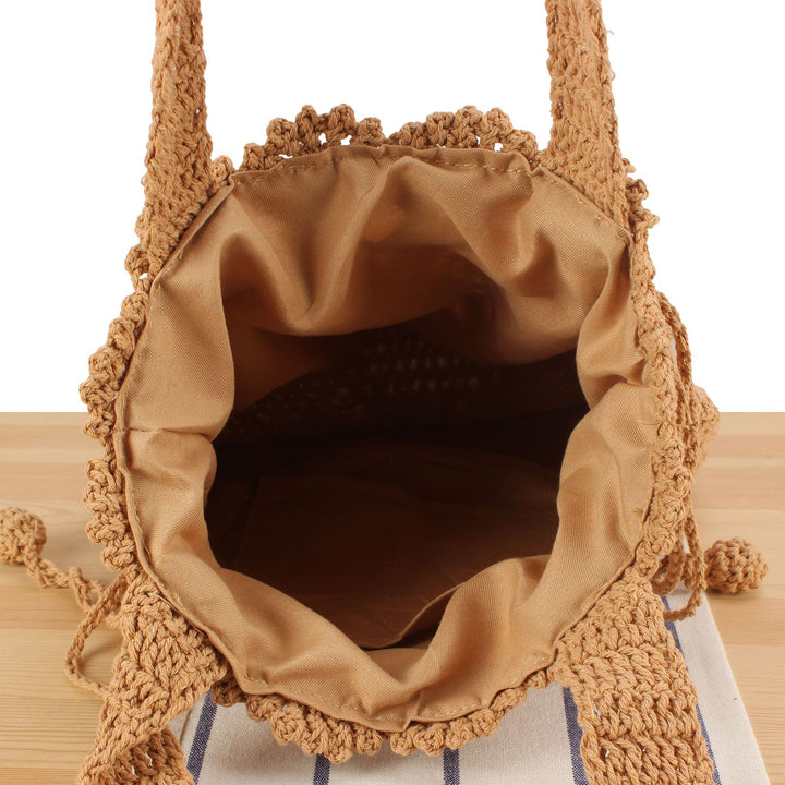 Macrame Shopper Bag with Decorative Drawstring Kalsten