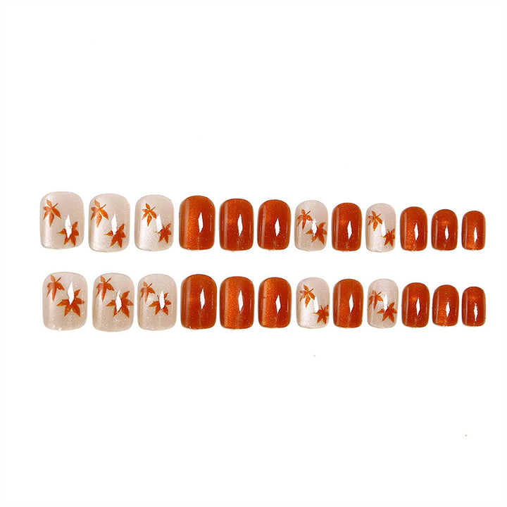 Elegant nail set with autumn leaves Kalsten