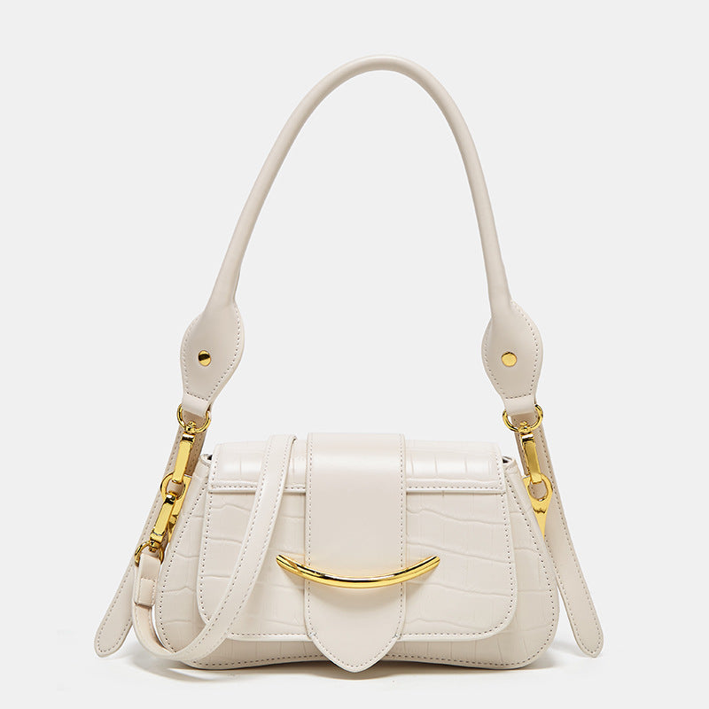 Crocodile-Embossed Mini Shoulder Bag