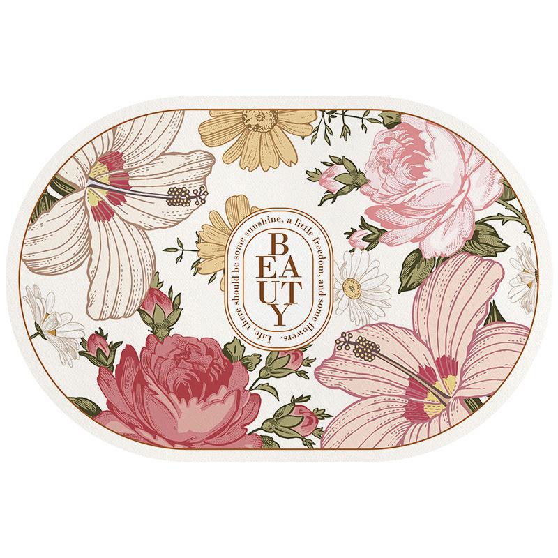 Floral Patterned Area Mat