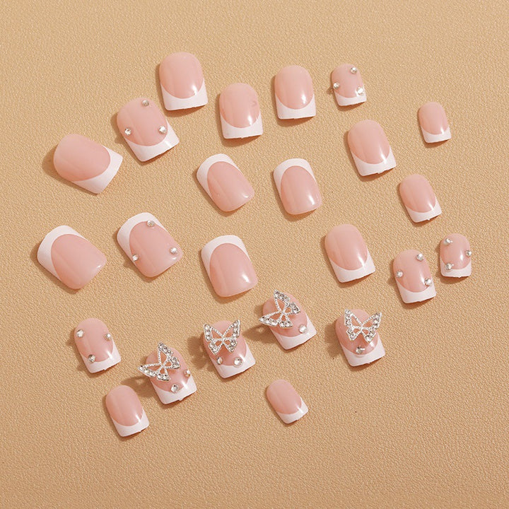 Artificial nails with elegant butterfly embellishments Kalsten