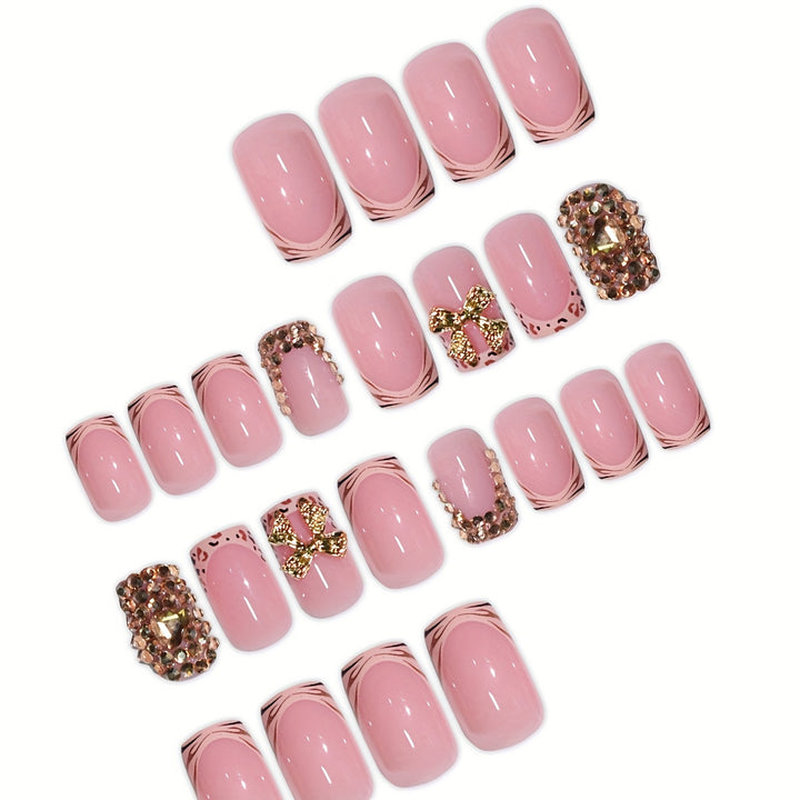 Glamorous Rhinestone-Embellished Press-On Nails Kalsten