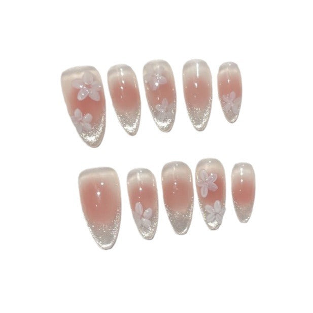 Floral Ombre Press-On Nail Art