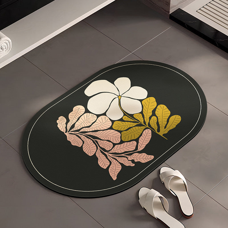 Stylish Floral-Themed Bathroom Mat