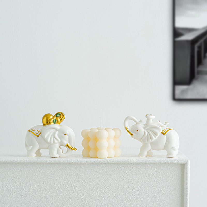 Elegant elephant figurine made of high-quality ceramic Kalsten