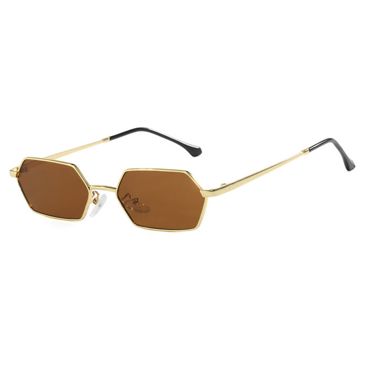 Women's hexagonal sunglasses with elegant metal frame and UV protection Kalsten