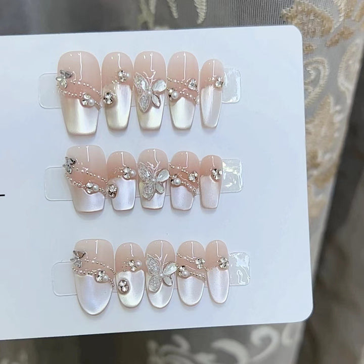 Elegant Floral Press-On Nail Art Set Kalsten