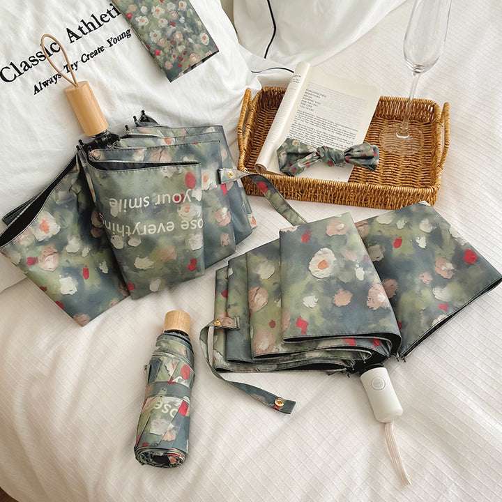 Ladies Folding Umbrella with Floral Design Kalsten