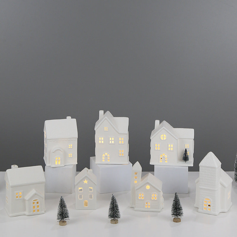 Ceramic House-Shaped Decorative Lantern Kalsten