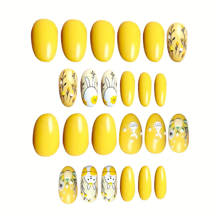 Bunny-Themed Easter Press-On Nail Art Kalsten