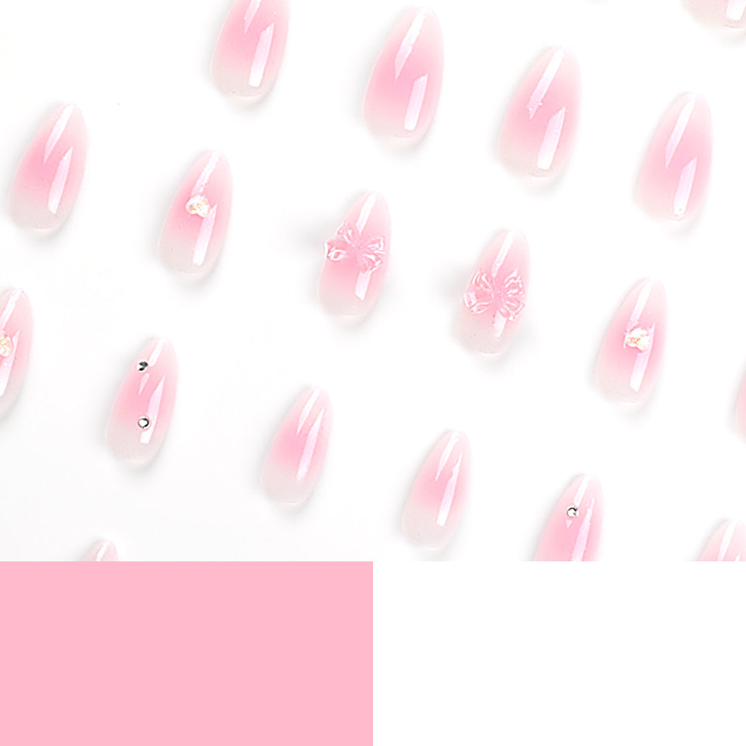 Artistic stiletto nails with floral design and glitter Kalsten
