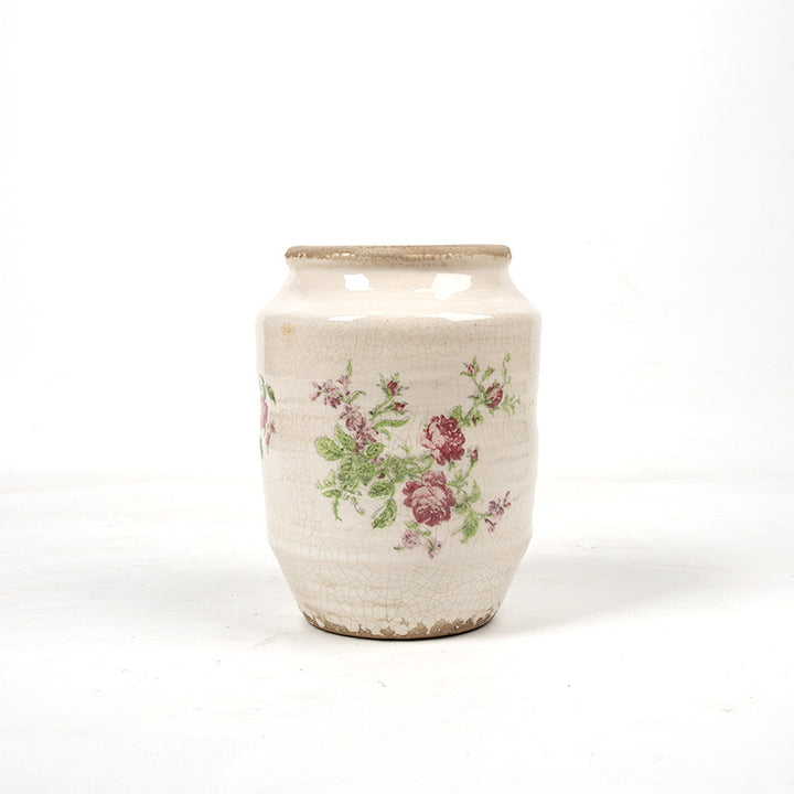 Floral ceramic flower pot with artistic pattern Kalsten
