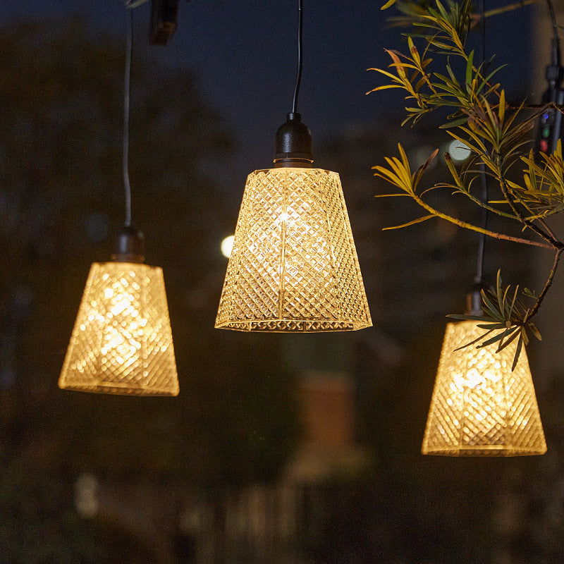 Solar USB Rechargeable Textured Glass Pendant Light Kalsten
