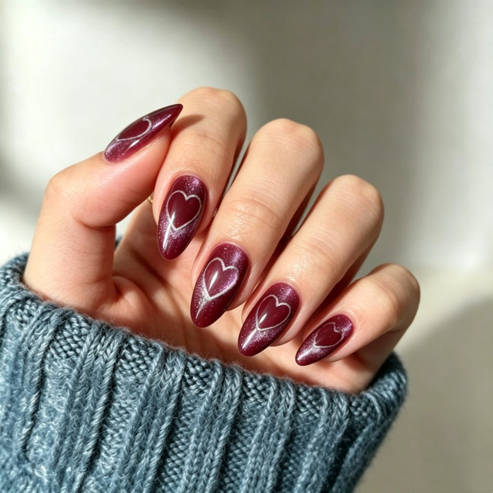 Artificial nails with romantic heart design Kalsten