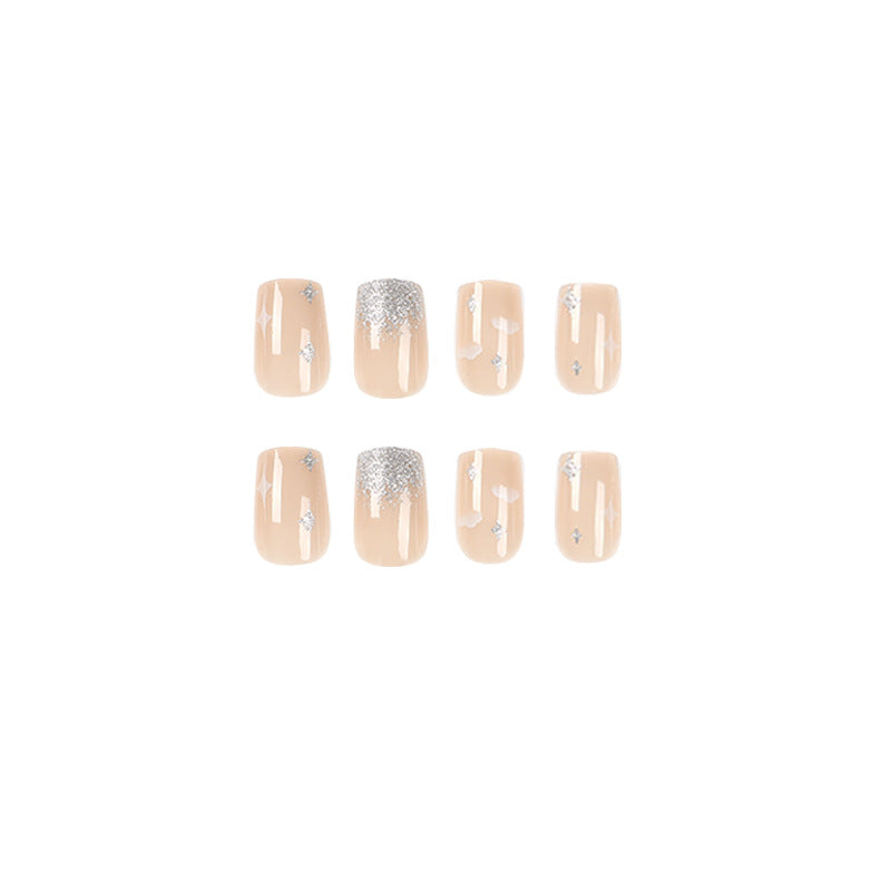 Glittering nail extensions with creative jewelry design Kalsten