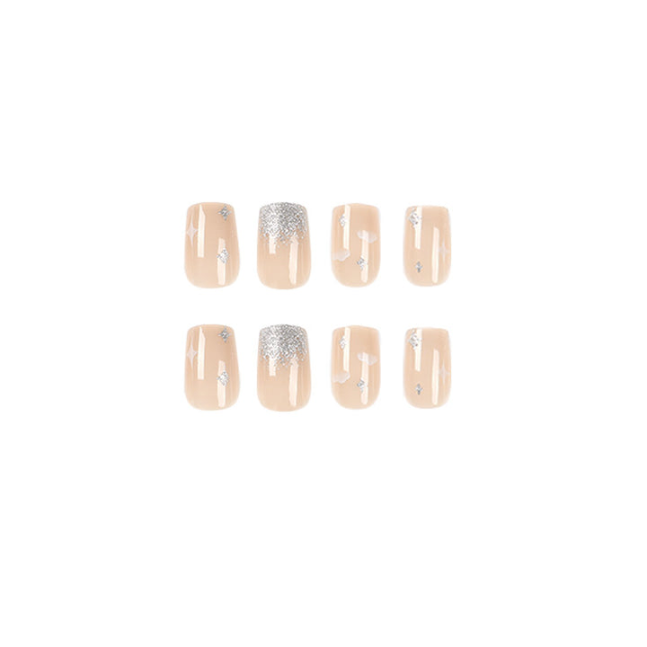 Glittering nail extensions with creative jewelry design Kalsten