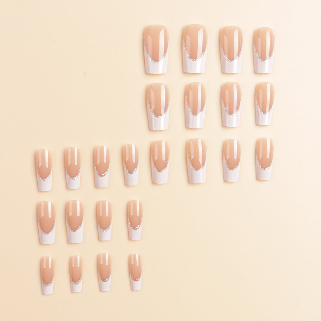 Decorative French Tip Press-On Nail Set Kalsten