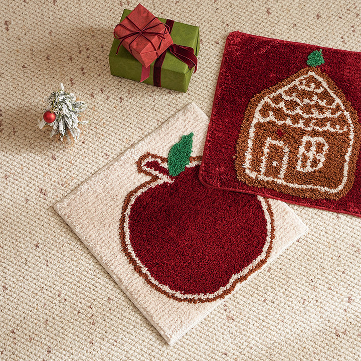 Tufted Christmas placemat with gingerbread house motif Kalsten